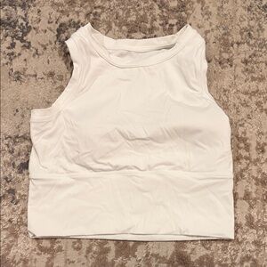 Women's White Sleeveless sports bra tank